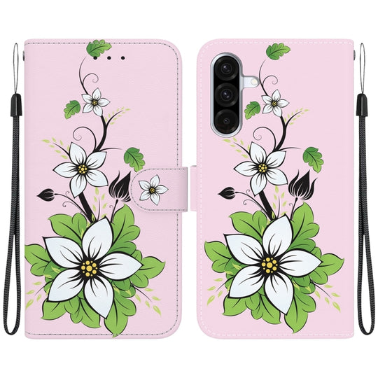 For Galaxy A56 5G Crystal Texture Colored Drawing Leather Phone Case(Lily)