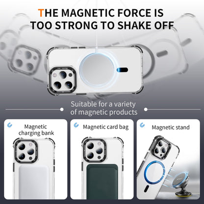 For iPhone 12 Pro Rainbow Series Transparent MagSafe Lens Holder Phone Case(Black) by buy2fix