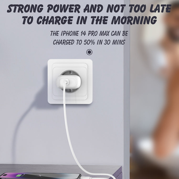 LDNIO A1206C PD27W USB-C / Type-C Fast Charger with 1m Type-C Cable, Plug Type:EU Plug(White) - USB Charger by LDNIO | Online Shopping UK | buy2fix