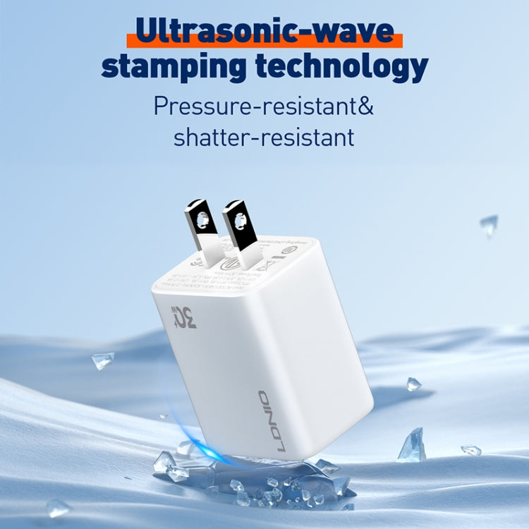 LDNIO A1508C PD30W USB-C / Type-C Fast Charger with 1m Type-C Cable(White) - USB Charger by LDNIO | Online Shopping UK | buy2fix