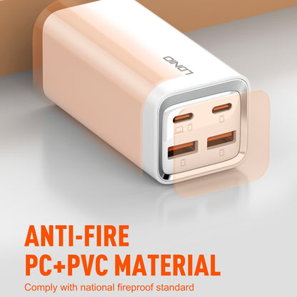 LDNIO A4610C PD65W Dual USB-C / Type-C + Dual USB Fast Charger, Cable Length: 1.5m, Plug Type:US Plug(White) - USB Charger by LDNIO | Online Shopping UK | buy2fix