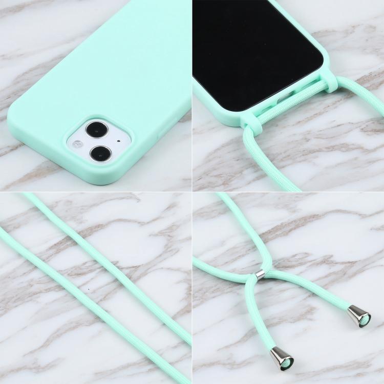 Candy Colors TPU Protective Phone Case with Lanyard For iPhone Air(Mint Green) - iPhone Air Cases by buy2fix | Online Shopping UK | buy2fix