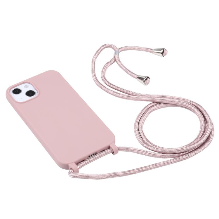 Candy Colors TPU Protective Phone Case with Lanyard For iPhone Air(Rose Gold) - iPhone Air Cases by buy2fix | Online Shopping UK | buy2fix