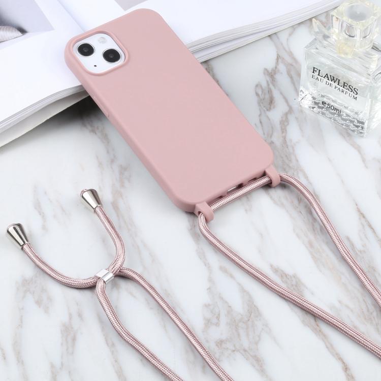 Candy Colors TPU Protective Phone Case with Lanyard For iPhone Air(Rose Gold) - iPhone Air Cases by buy2fix | Online Shopping UK | buy2fix