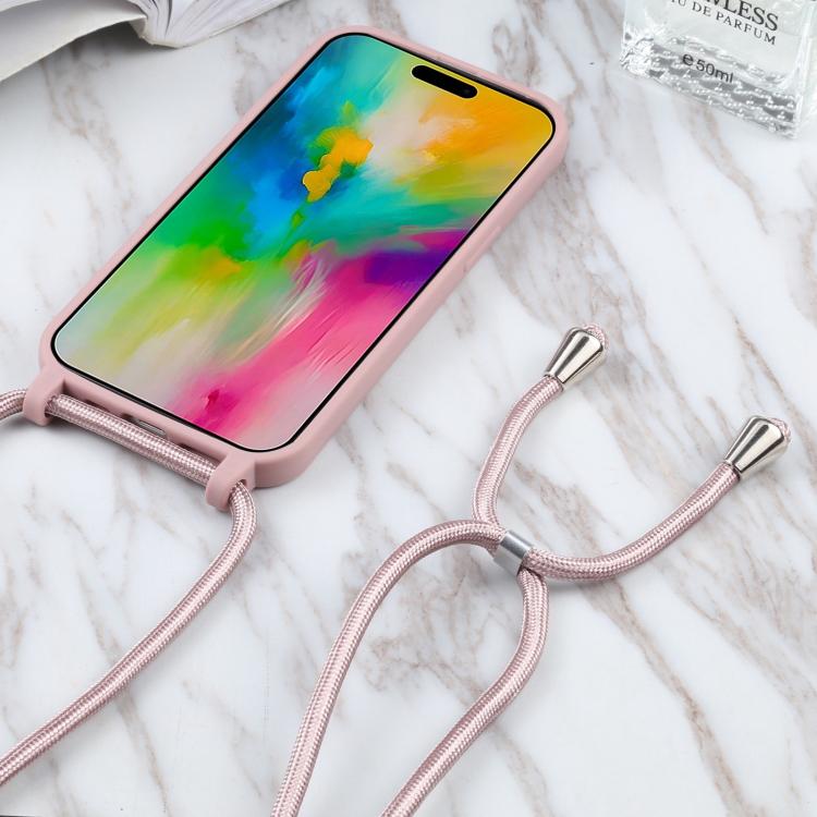 Candy Colors TPU Protective Phone Case with Lanyard For iPhone Air(Rose Gold) - iPhone Air Cases by buy2fix | Online Shopping UK | buy2fix