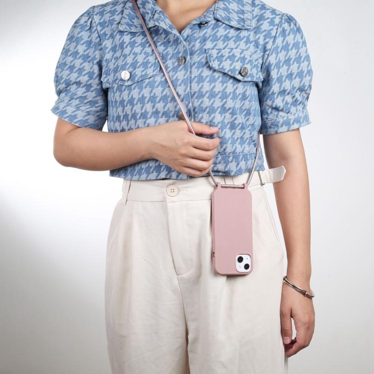 Candy Colors TPU Protective Phone Case with Lanyard For iPhone Air(Rose Gold) - iPhone Air Cases by buy2fix | Online Shopping UK | buy2fix