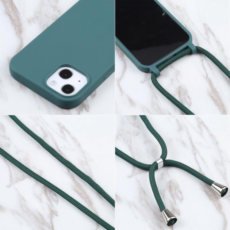 Candy Colors TPU Protective Phone Case with Lanyard For iPhone Air(Dark Green) - iPhone Air Cases by buy2fix | Online Shopping UK | buy2fix