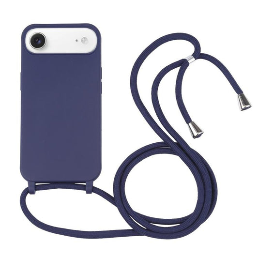 Candy Colors TPU Protective Phone Case with Lanyard For iPhone Air(Dark Blue) - iPhone Air Cases by buy2fix | Online Shopping UK | buy2fix