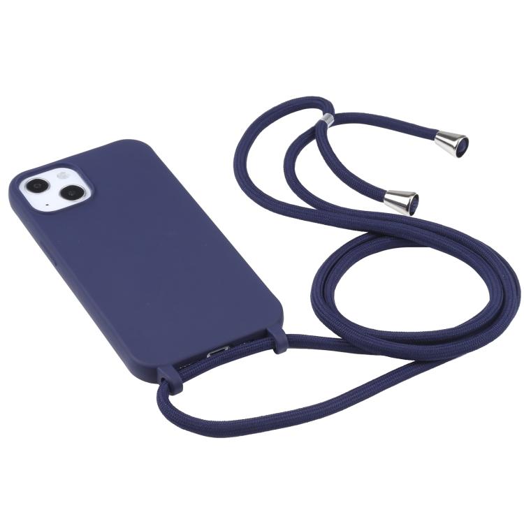 Candy Colors TPU Protective Phone Case with Lanyard For iPhone Air(Dark Blue) - iPhone Air Cases by buy2fix | Online Shopping UK | buy2fix