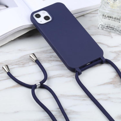 Candy Colors TPU Protective Phone Case with Lanyard For iPhone Air(Dark Blue) - iPhone Air Cases by buy2fix | Online Shopping UK | buy2fix