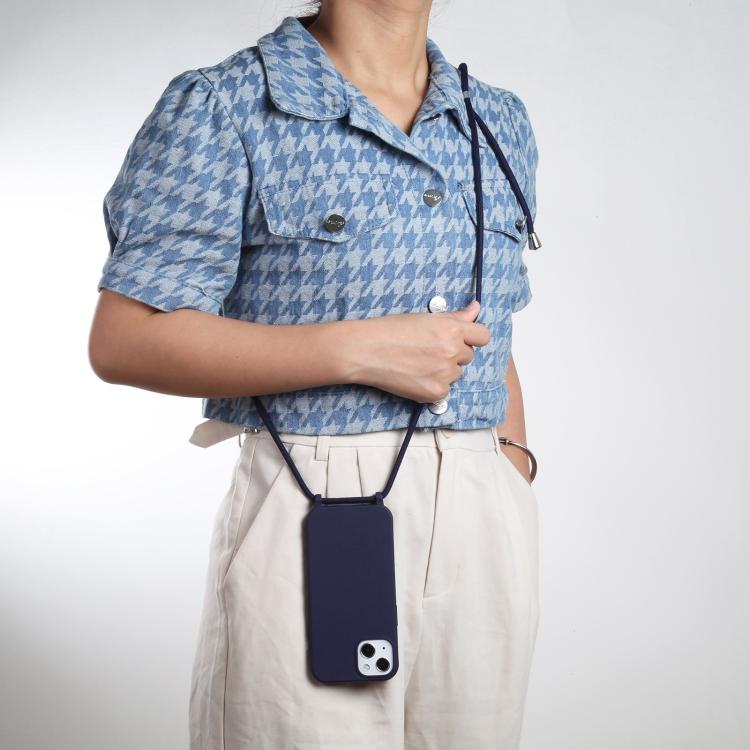 Candy Colors TPU Protective Phone Case with Lanyard For iPhone Air(Dark Blue) - iPhone Air Cases by buy2fix | Online Shopping UK | buy2fix