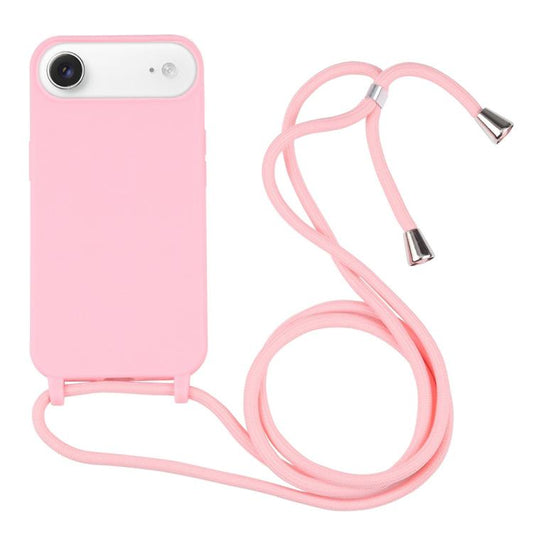 Candy Colors TPU Protective Phone Case with Lanyard For iPhone Air(Pink) - iPhone Air Cases by buy2fix | Online Shopping UK | buy2fix