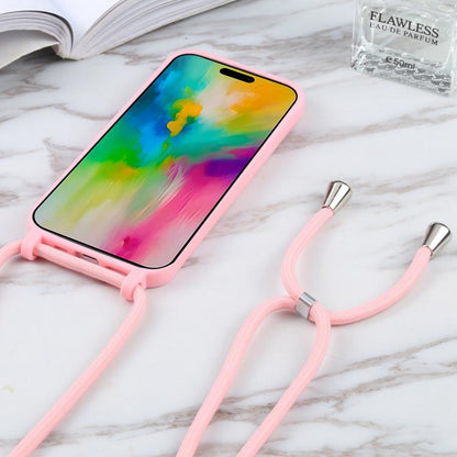 Candy Colors TPU Protective Phone Case with Lanyard For iPhone Air(Pink) - iPhone Air Cases by buy2fix | Online Shopping UK | buy2fix