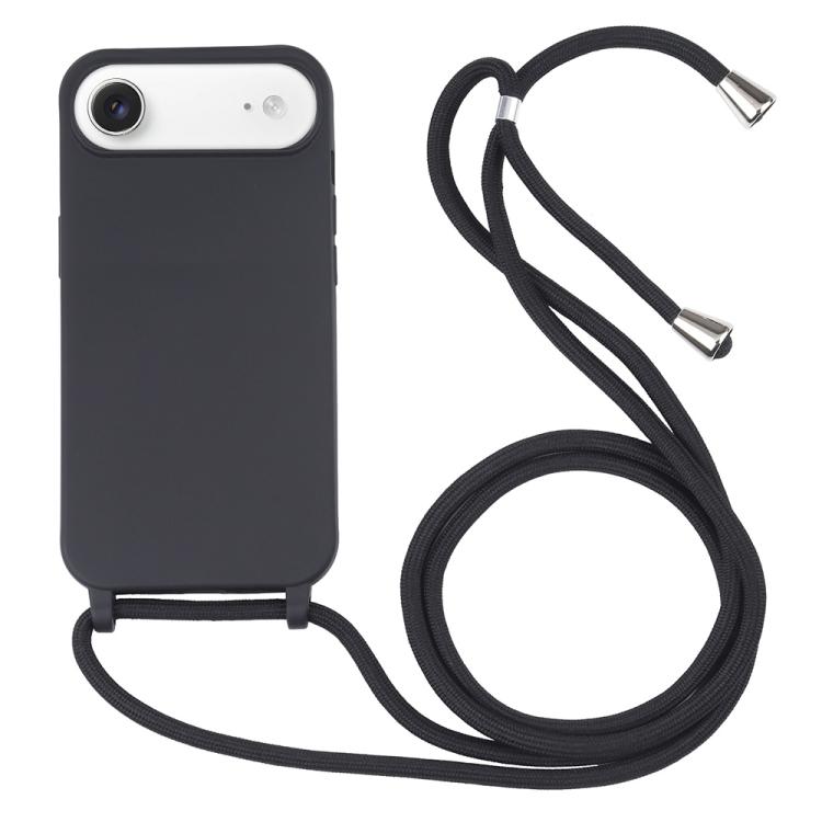 Candy Colors TPU Protective Phone Case with Lanyard For iPhone Air(Black) - iPhone Air Cases by buy2fix | Online Shopping UK | buy2fix