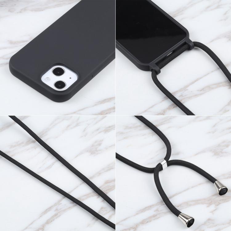 Candy Colors TPU Protective Phone Case with Lanyard For iPhone Air(Black) - iPhone Air Cases by buy2fix | Online Shopping UK | buy2fix