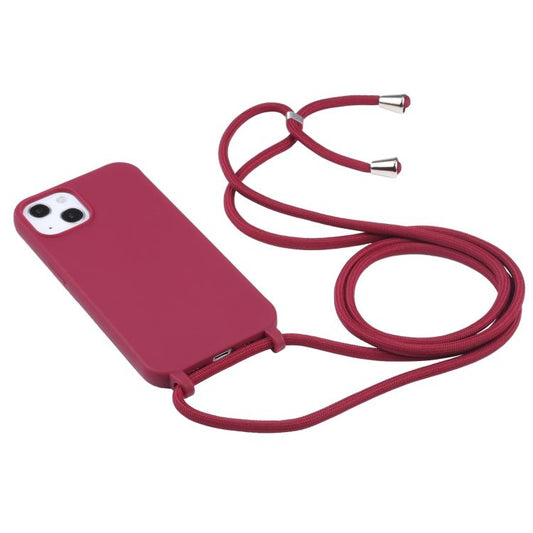 Candy Colors TPU Protective Phone Case with Lanyard For iPhone Air(Red) - iPhone Air Cases by buy2fix | Online Shopping UK | buy2fix
