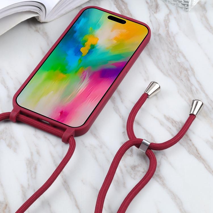Candy Colors TPU Protective Phone Case with Lanyard For iPhone Air(Red) - iPhone Air Cases by buy2fix | Online Shopping UK | buy2fix