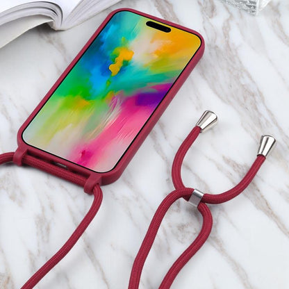 Candy Colors TPU Protective Phone Case with Lanyard For iPhone Air(Red) - iPhone Air Cases by buy2fix | Online Shopping UK | buy2fix