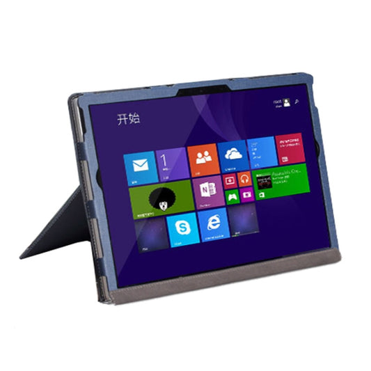 For Microsoft Surface Book 3 / 2 / 1 13.5 inch PU Leather Laptop Protective Case with Screen Stand(Dark Blue) by buy2fix
