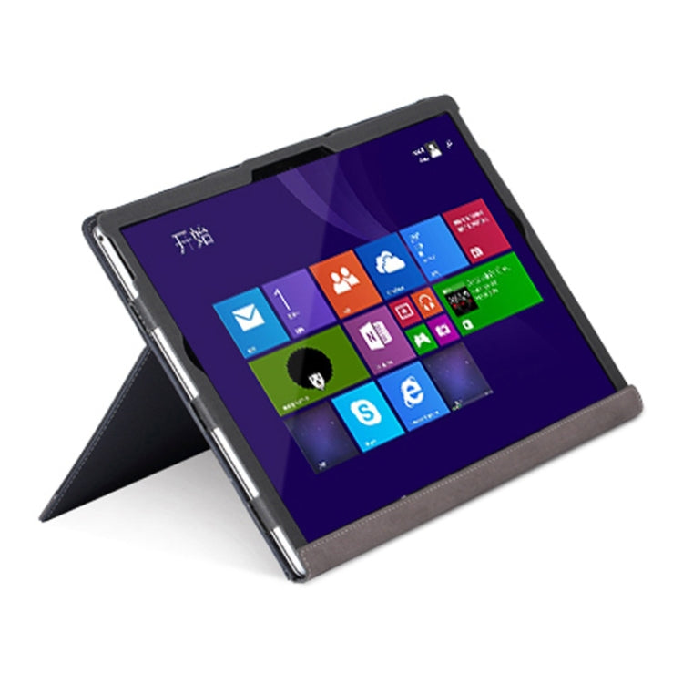 For Microsoft Surface Book 3 / 2 / 1 13.5 inch PU Leather Laptop Protective Case with Screen Stand(Black) by buy2fix