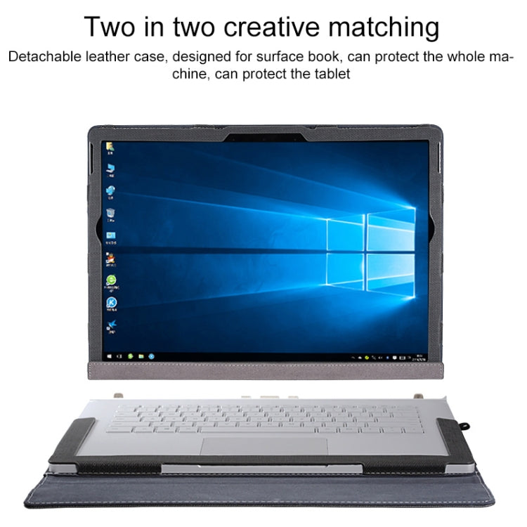 For Microsoft Surface Book 3 / 2 15 inch PU Leather Laptop Protective Case with Screen Stand(Black) by buy2fix