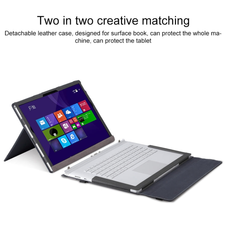For Microsoft Surface Book 3 / 2 15 inch PU Leather Laptop Protective Case with Screen Stand(Black) by buy2fix
