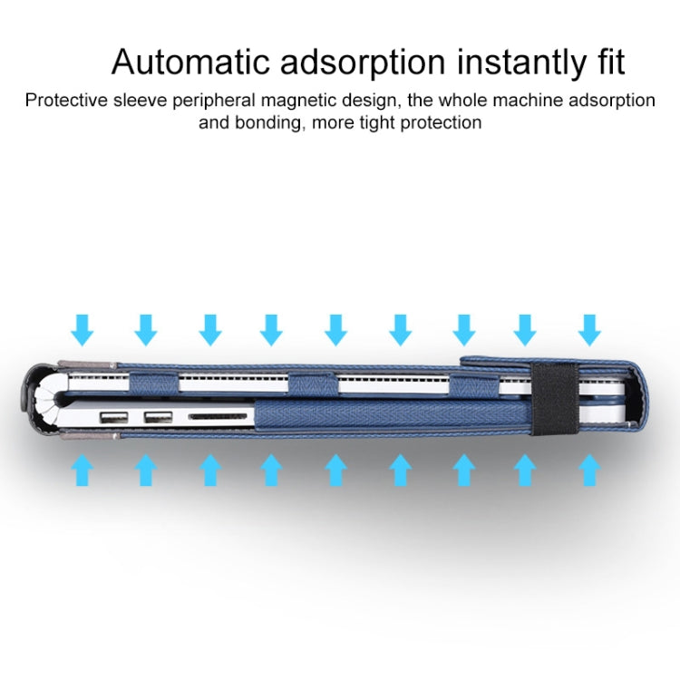 For Microsoft Surface Book 3 / 2 15 inch PU Leather Laptop Protective Case with Screen Stand(Dark Blue) by buy2fix