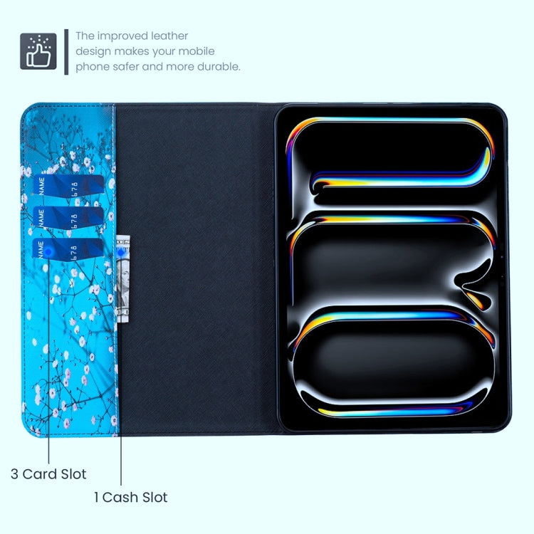 For iPad Air 13 2025 / 2024 Colored Drawing Leather Tablet Case(Plum Blossom) - iPad Air 13 2025 / 2024 Cases by buy2fix | Online Shopping UK | buy2fix