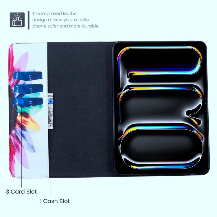 For iPad Air 13 2025 / 2024 Colored Drawing Leather Tablet Case(Sun Flower) - iPad Air 13 2025 / 2024 Cases by buy2fix | Online Shopping UK | buy2fix