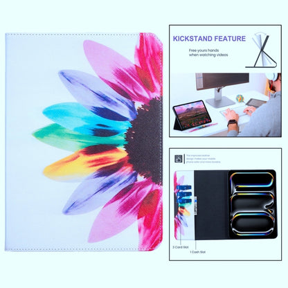 For iPad Air 13 2025 / 2024 Colored Drawing Leather Tablet Case(Sun Flower) - iPad Air 13 2025 / 2024 Cases by buy2fix | Online Shopping UK | buy2fix