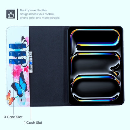 For iPad Air 13 2025 / 2024 Colored Drawing Leather Tablet Case(Two Butterflies) - iPad Air 13 2025 / 2024 Cases by buy2fix | Online Shopping UK | buy2fix