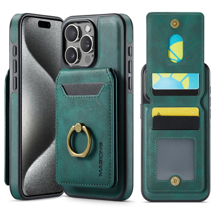 For iPhone 15 Pro Max MAGKING K1 MagSafe Detachable Wallet RFID Back Cover Phone Case(Green) - iPhone 15 Pro Max Cases by MAGKING | Online Shopping UK | buy2fix