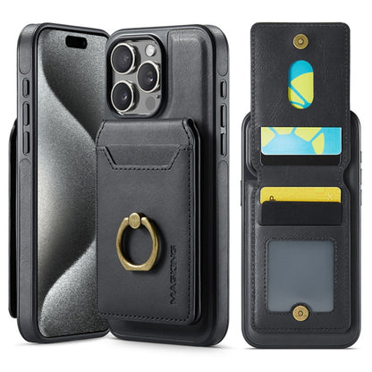 For iPhone 15 Pro MAGKING K1 MagSafe Detachable Wallet RFID Back Cover Phone Case(Black) - iPhone 15 Pro Cases by MAGKING | Online Shopping UK | buy2fix
