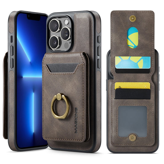 For iPhone 13 Pro Max MAGKING K1 MagSafe Detachable Wallet RFID Back Cover Phone Case(Coffee) - iPhone 13 Pro Max Cases by MAGKING | Online Shopping UK | buy2fix