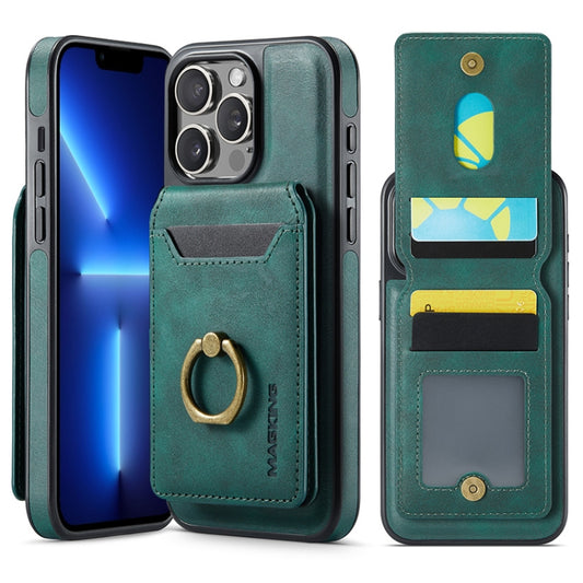 For iPhone 13 Pro Max MAGKING K1 MagSafe Detachable Wallet RFID Back Cover Phone Case(Green) - iPhone 13 Pro Max Cases by MAGKING | Online Shopping UK | buy2fix