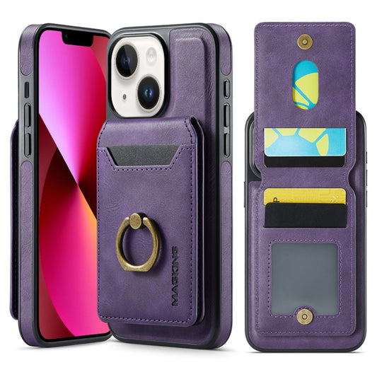 For iPhone 13 MAGKING K1 MagSafe Detachable Wallet RFID Back Cover Phone Case(Purple) - iPhone 13 Cases by MAGKING | Online Shopping UK | buy2fix