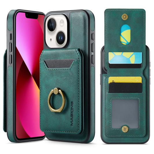 For iPhone 13 MAGKING K1 MagSafe Detachable Wallet RFID Back Cover Phone Case(Green) - iPhone 13 Cases by MAGKING | Online Shopping UK | buy2fix
