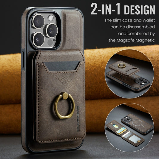 For iPhone 12 MAGKING K1 MagSafe Detachable Wallet RFID Back Cover Phone Case(Coffee) - iPhone 12 / 12 Pro Cases by MAGKING | Online Shopping UK | buy2fix