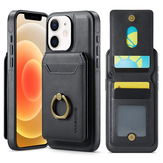 For iPhone 12 MAGKING K1 MagSafe Detachable Wallet RFID Back Cover Phone Case(Black) - iPhone 12 / 12 Pro Cases by MAGKING | Online Shopping UK | buy2fix
