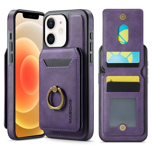 For iPhone 12 MAGKING K1 MagSafe Detachable Wallet RFID Back Cover Phone Case(Purple) - iPhone 12 / 12 Pro Cases by MAGKING | Online Shopping UK | buy2fix