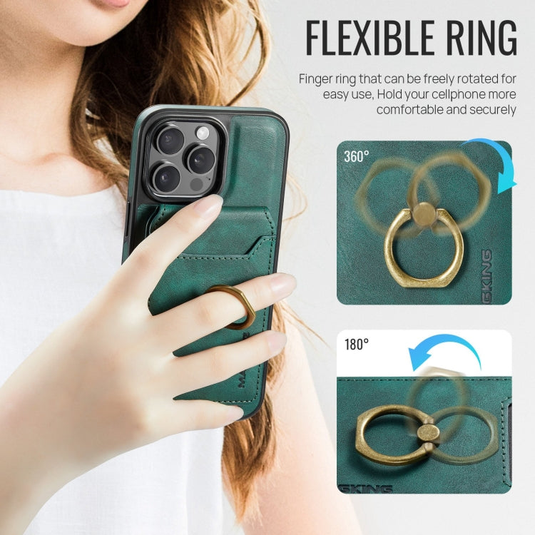 For iPhone 12 MAGKING K1 MagSafe Detachable Wallet RFID Back Cover Phone Case(Green) - iPhone 12 / 12 Pro Cases by MAGKING | Online Shopping UK | buy2fix