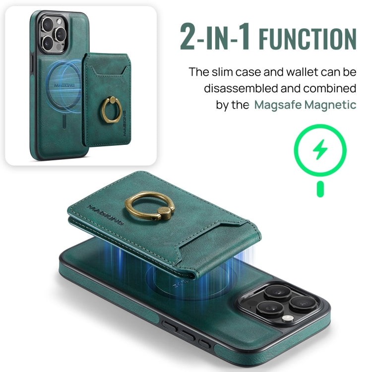 For iPhone 12 MAGKING K1 MagSafe Detachable Wallet RFID Back Cover Phone Case(Green) - iPhone 12 / 12 Pro Cases by MAGKING | Online Shopping UK | buy2fix