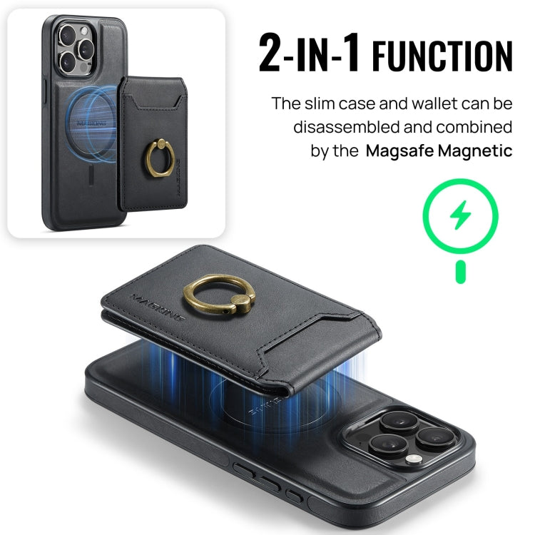 For iPhone 12 Pro Max MAGKING K1 MagSafe Detachable Wallet RFID Back Cover Phone Case(Black) - iPhone 12 Pro Max Cases by MAGKING | Online Shopping UK | buy2fix