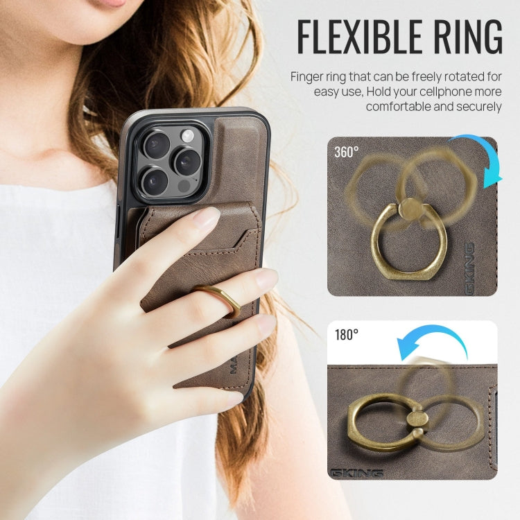 For iPhone 12 Pro MAGKING K1 MagSafe Detachable Wallet RFID Back Cover Phone Case(Coffee) - iPhone 12 / 12 Pro Cases by MAGKING | Online Shopping UK | buy2fix