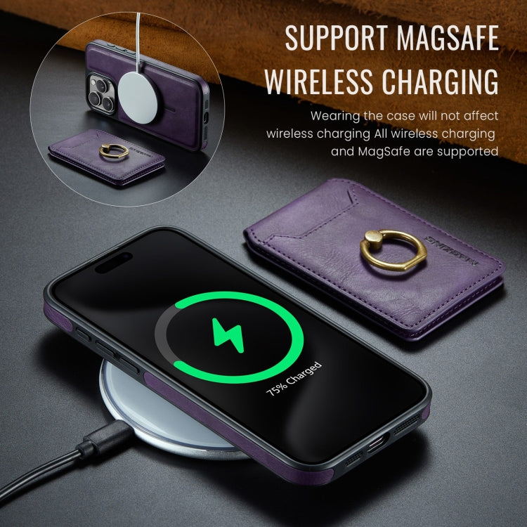 For iPhone 12 Pro MAGKING K1 MagSafe Detachable Wallet RFID Back Cover Phone Case(Purple) - iPhone 12 / 12 Pro Cases by MAGKING | Online Shopping UK | buy2fix