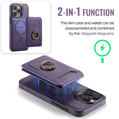 For iPhone 12 Pro MAGKING K1 MagSafe Detachable Wallet RFID Back Cover Phone Case(Purple) - iPhone 12 / 12 Pro Cases by MAGKING | Online Shopping UK | buy2fix