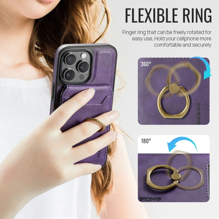 For iPhone 12 Pro MAGKING K1 MagSafe Detachable Wallet RFID Back Cover Phone Case(Purple) - iPhone 12 / 12 Pro Cases by MAGKING | Online Shopping UK | buy2fix