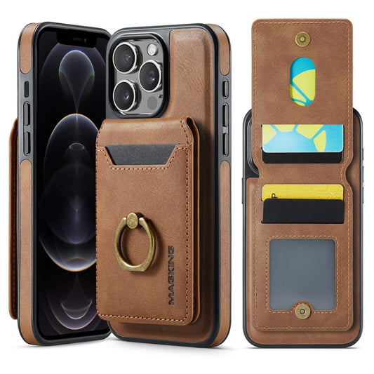 For iPhone 12 Pro MAGKING K1 MagSafe Detachable Wallet RFID Back Cover Phone Case(Brown) - iPhone 12 / 12 Pro Cases by MAGKING | Online Shopping UK | buy2fix