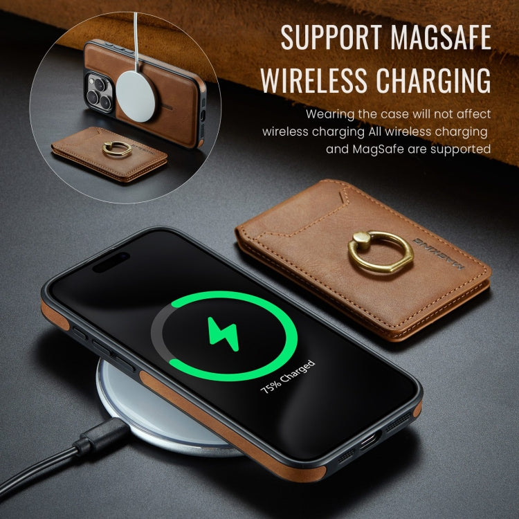 For iPhone 12 Pro MAGKING K1 MagSafe Detachable Wallet RFID Back Cover Phone Case(Brown) - iPhone 12 / 12 Pro Cases by MAGKING | Online Shopping UK | buy2fix