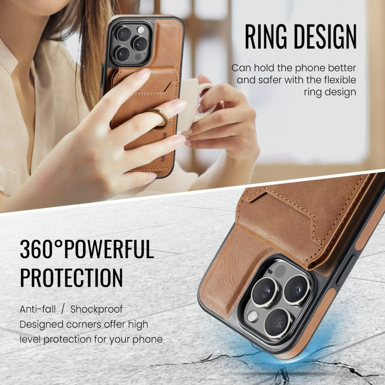 For iPhone 12 Pro MAGKING K1 MagSafe Detachable Wallet RFID Back Cover Phone Case(Brown) - iPhone 12 / 12 Pro Cases by MAGKING | Online Shopping UK | buy2fix